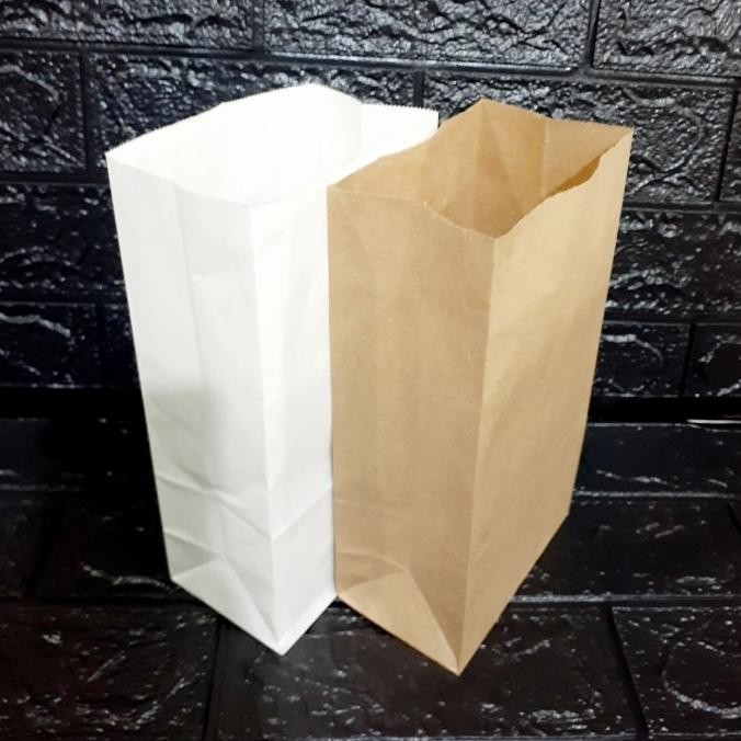

|Premium| paper bag kertas/bungkus makanan/kantongan kertas roti isi 100lbr