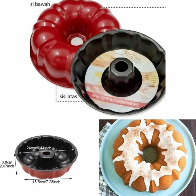 |Premium| loyang bolu marmer 24cm tulban anti lengket