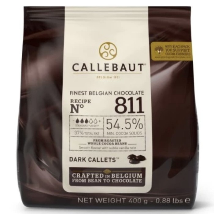 

Callebaut 811 500gr Dark Chocolate Couverture 54,5% Cokelat Coin