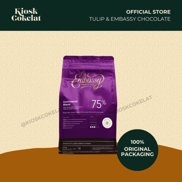 

Embassy Continental Blend Dark Chocolate Couverture 2.5 Kg