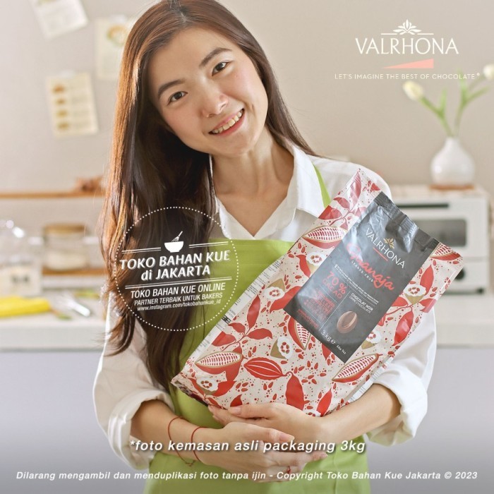 

Valrhona Guanaja 70% Dark Chocolate 3kg SAK Couverture Cokelat Coin
