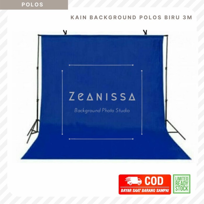 Kain Background Backdrop Foto studio polos biru 3 m meter