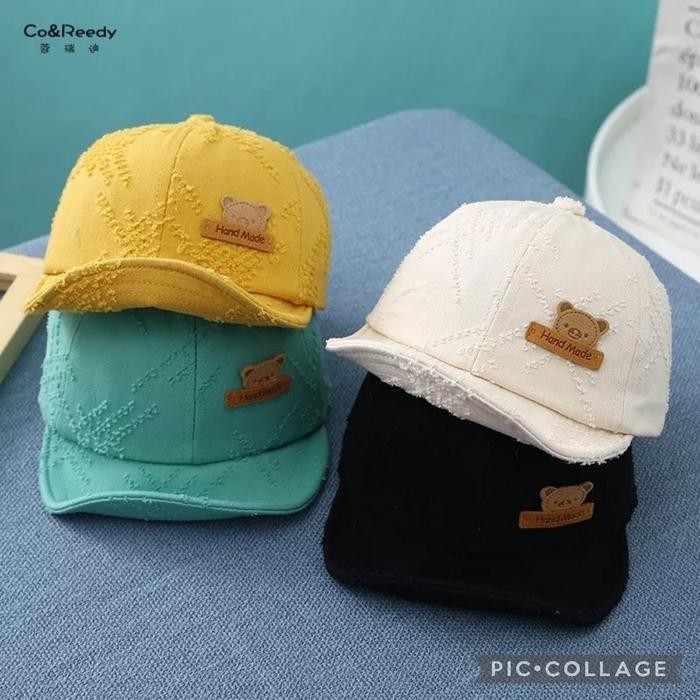 1-4 TAHUN IMPORT TOPI BASEBALL POLOS HANDMADE BEAR ANAK BALITA UNISEX LAKI PEREMPUAN TOPI BISBOL