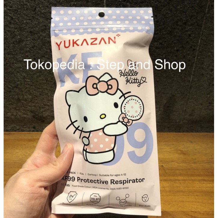 MASKER HELLO KITTY KF99 - FOR KIDS - PURPLE - ORIGINAL SANRIO LIMITED READY YAA