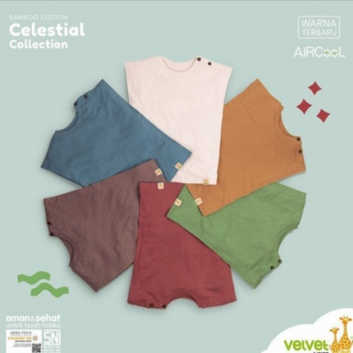 Velvet Junior Setelan Kutung Pendek Bamboo Cotton Celestial Collection
