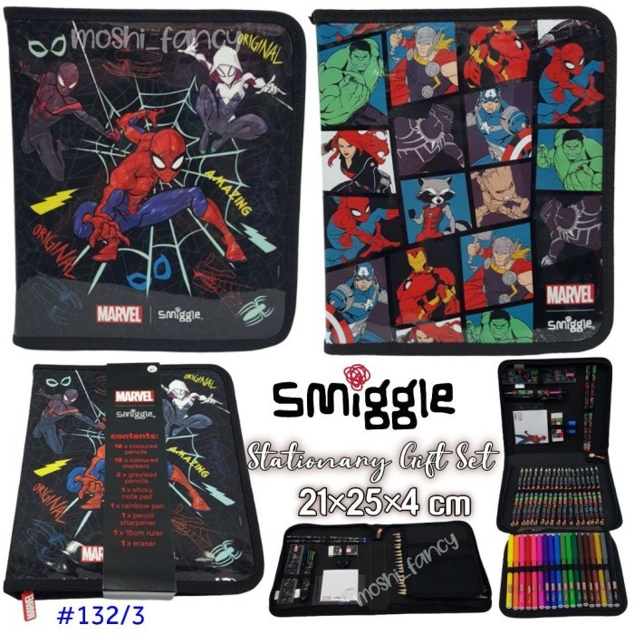 

Smiggle Midi Zip Kit Stationary Gift Set Spiderman Marvel Studio