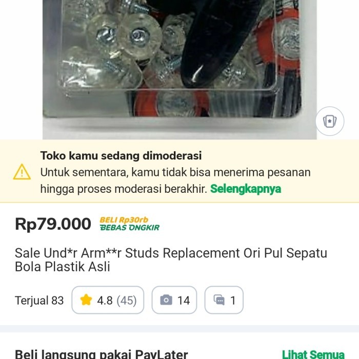 Terlaris *Nd3R 4Rm0Ur Sg Replacement Studs Original. Pul Sepatu Bola Asli Best Seller