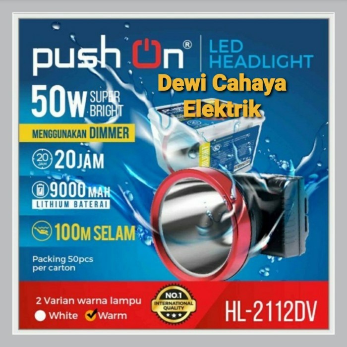 Senter Kepala Waterproof - Senter Kepala Menyelam LED 50W Dimmer