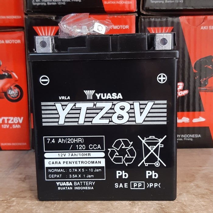 Aki Motor Vespa Lx 150, Vespa Sprint Ytz8V Original Yuasa Aki Kering