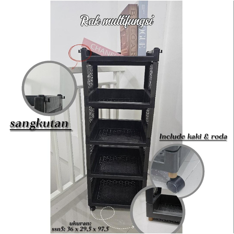 Terfavorit  Rak Yoyo Roda Rak Susun Plastik Serbaguna Dorong Usagi