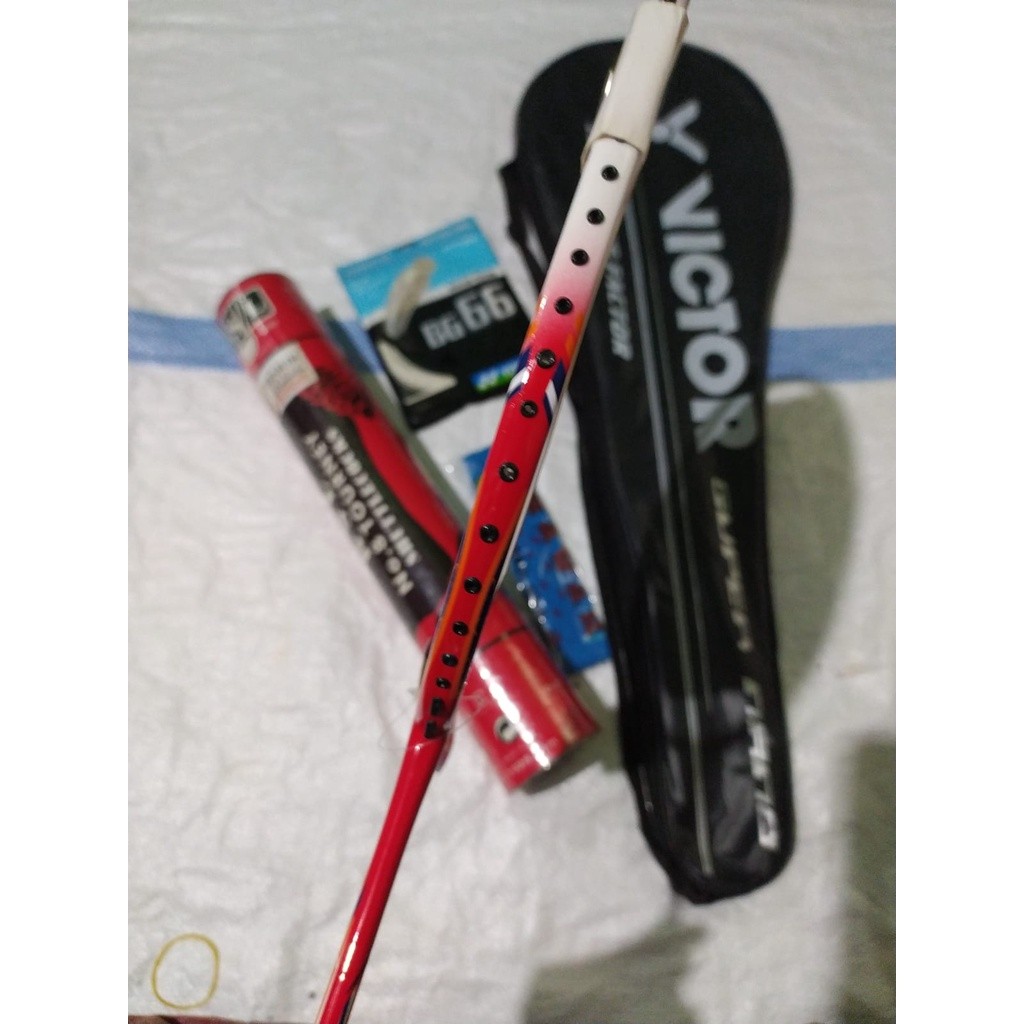 Promo  ( Victor Terpasang Senar 28Lbs ) Raket Badminton / Raket Bulutangkis / Raket / Raket Asli