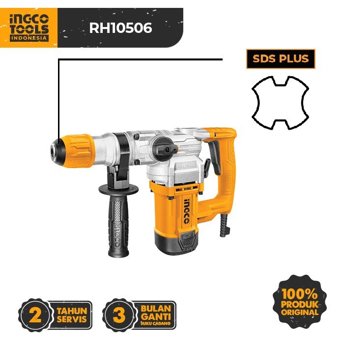 Rotary Hammer Drill (1050W,4.5J) INGCO RH10506 Bor Bobok Tembok Beton