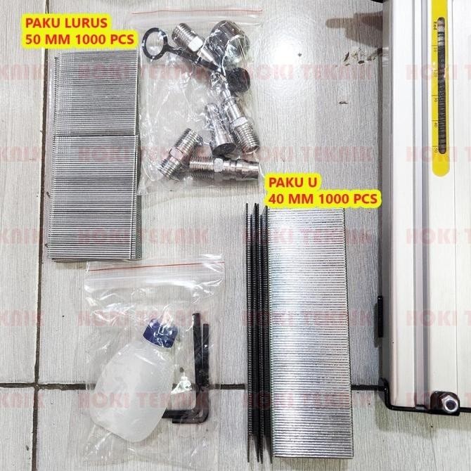 

Promo INGCO Mesin Paku Tembak F50 Air Nailer 2in1 Stapler U Staples Lurus COD