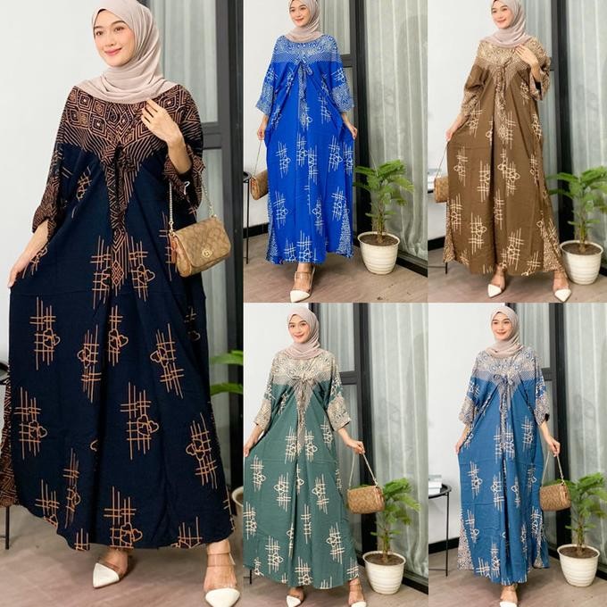 Kaftan Modern Wanita Jumbo Long Dress Kaftan Kekinian Original