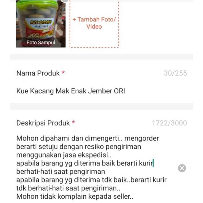 

et-12 Kue Kacang Mak Enak Jember ORI / Kue Lebaran / Kue Kering Mak Enak Murah