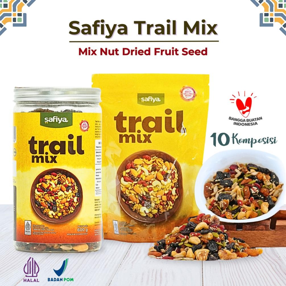 

sd-46 Trail Mix Safiya 600 Gram | With Almond Mete Nut Seed Dried Fruit Cemilan Sehat Diet Terlaris
