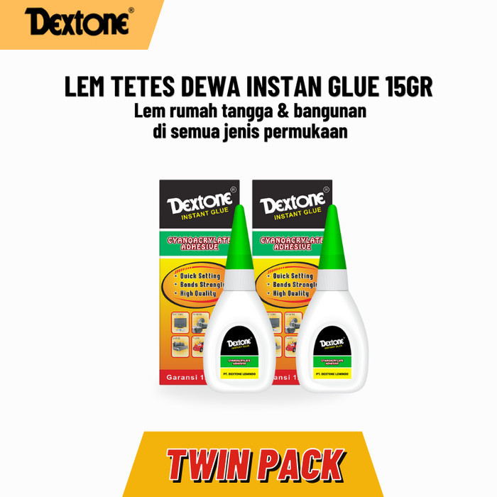 KOMPLIT Lem Tetes Dewa Instan Glue Dextone - 15 gr Twin Pack