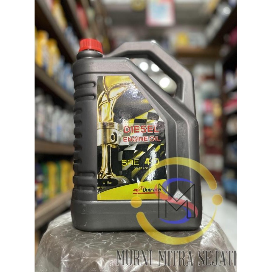 Unirace Engine Oil SAE 40 Oli Mesin Diesel Bensin Galon 5 L