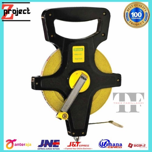 KRISBOW meteran gulung tancap 100 meter measuring tape roll fiber