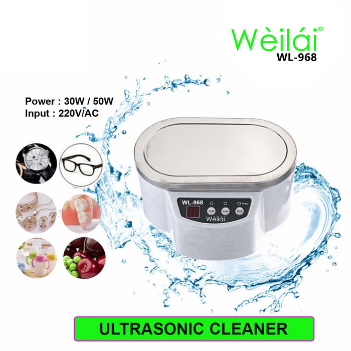 Weilai WL-968 Mesin Ultrasonic Layar Digital Jewelry Glasses Cleaning
