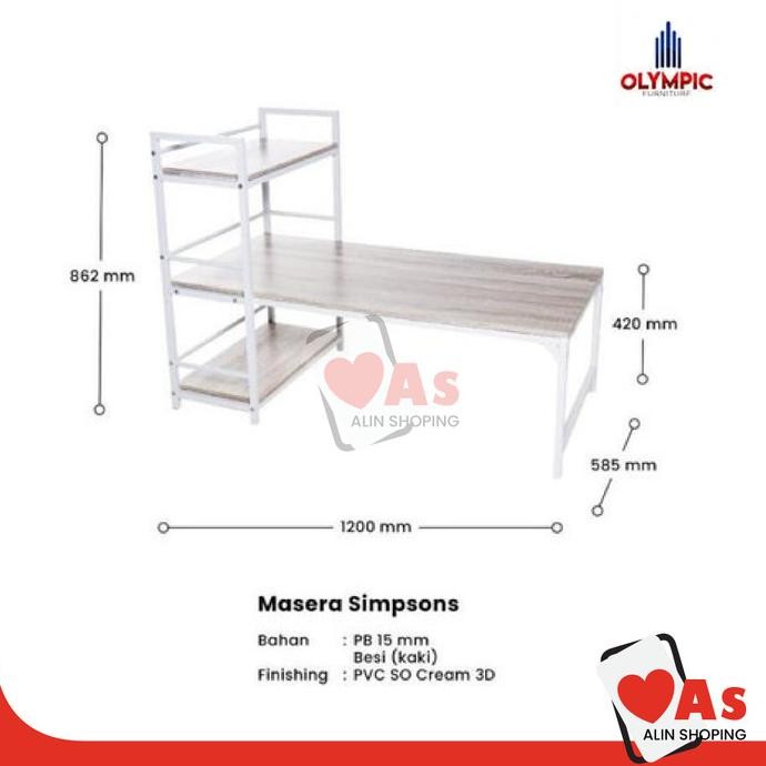 Meja Komputer Rak/Meja Komputer Rangka Besi/Olimpic/Meja Belajar Seulbinlee59