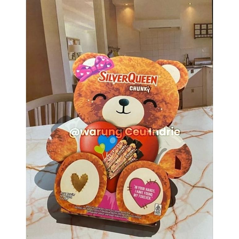 

gjk-25 Coklat silverqueen chunkybar edisi valentine bear mede isi 3 pcs x 26gr Berkualitas