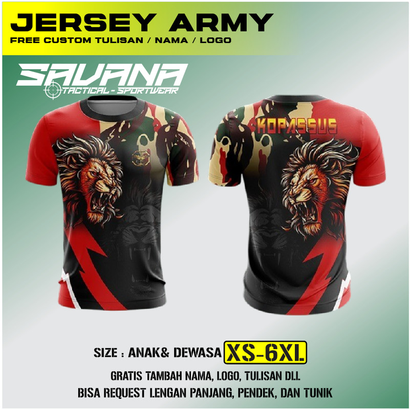 SAVANA - Jersey premium KOPASUS KOPASKA TNI AD printing penggalang pdh pdl custom / baju / kaos PR15