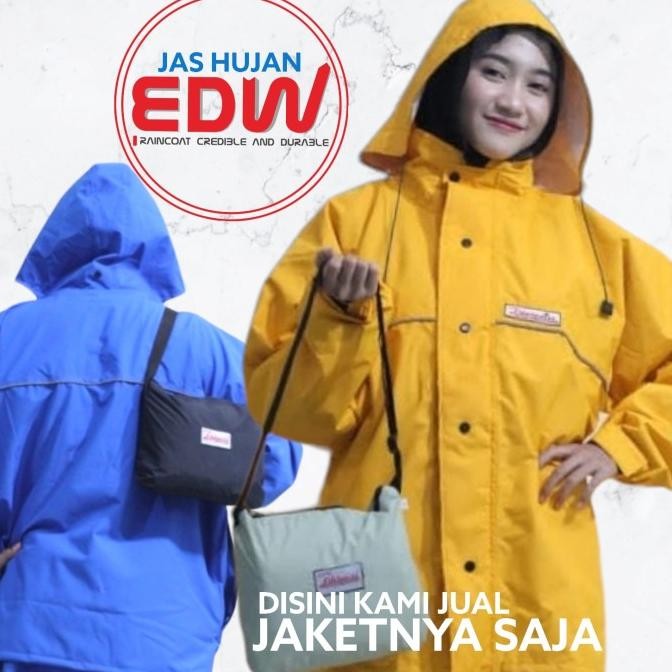 Jaket Jas Hujan Edelweiss EDW Jaketnya Saja Bahan Taslan Balon