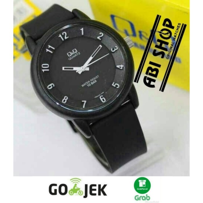 Jam Tangan Wanita Pria Qq Q&Q Vr52 Original Hitam Putih