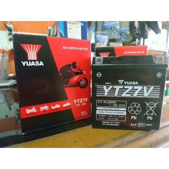 Aki Motor Yamaha Nmax Ytz7V Yuasa Accu Kering