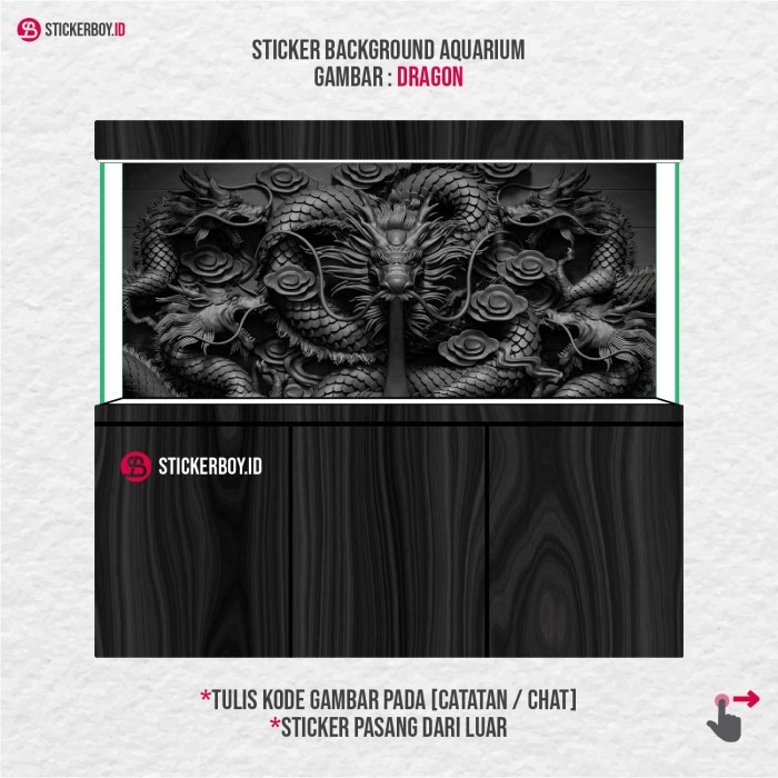 BERGARANSI STICKER AQUARIUM BACKGROUND AQUARIUM WALLPAPER AQUARIUM NAGA / DRAGON