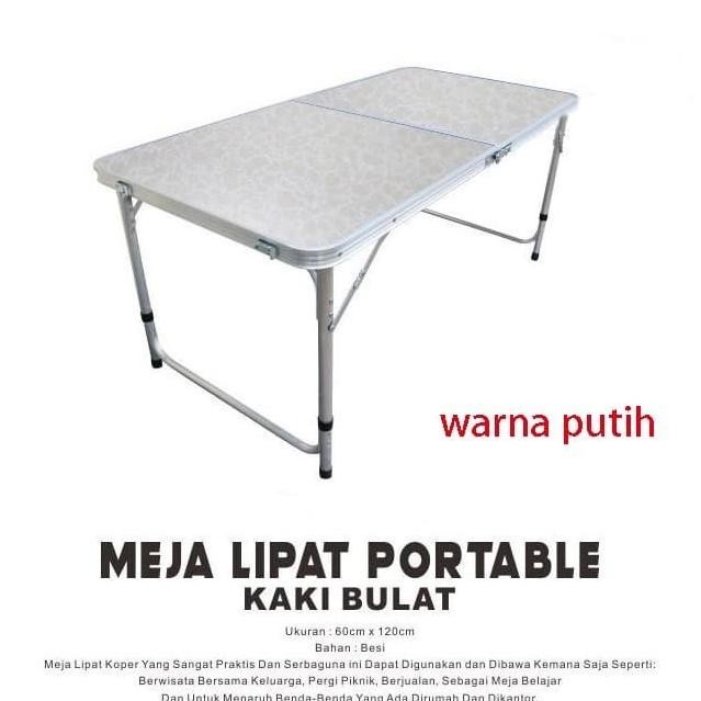 Meja Lipat Koper Hpl Aluminium-Meja Lipat Portable - Kaki Bulat Original Dan Terpercaya