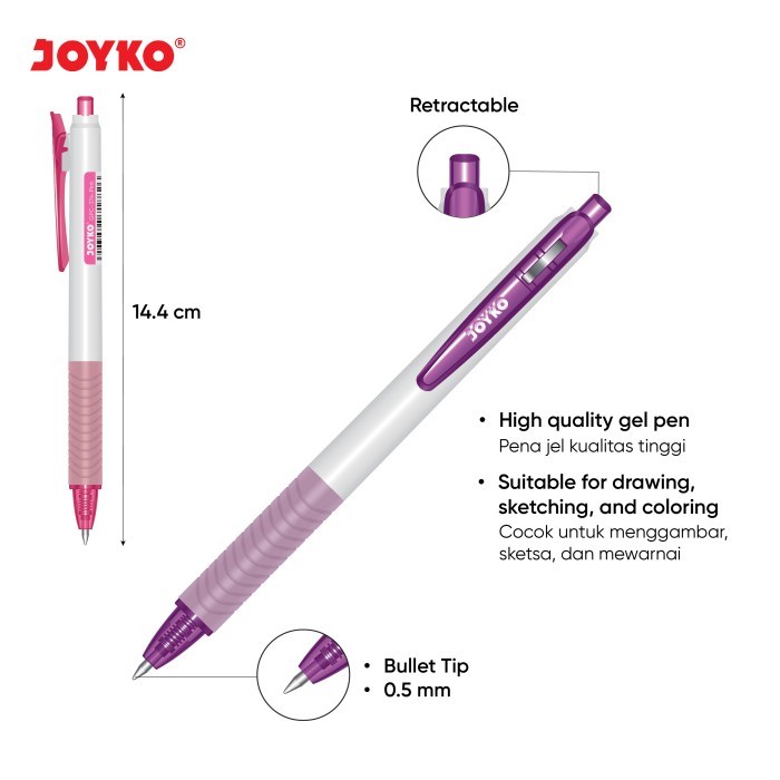 

GRATIS ONGKIR COLOR GEL PEN PULPEN PENA JEL WARNA JOYKO GPC-374 0.5 MM KODE 127