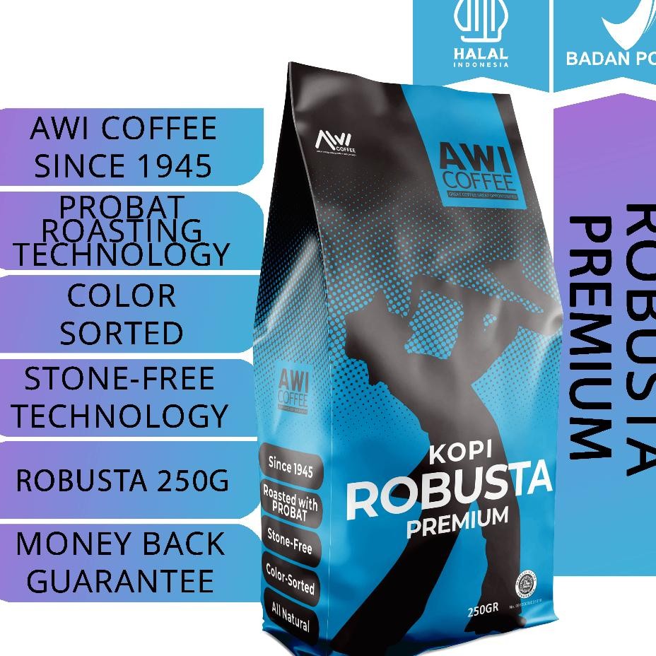 

Awi Opi Robuta Idialang 250Gr Roated Coffee Bean Robuta Grade 1