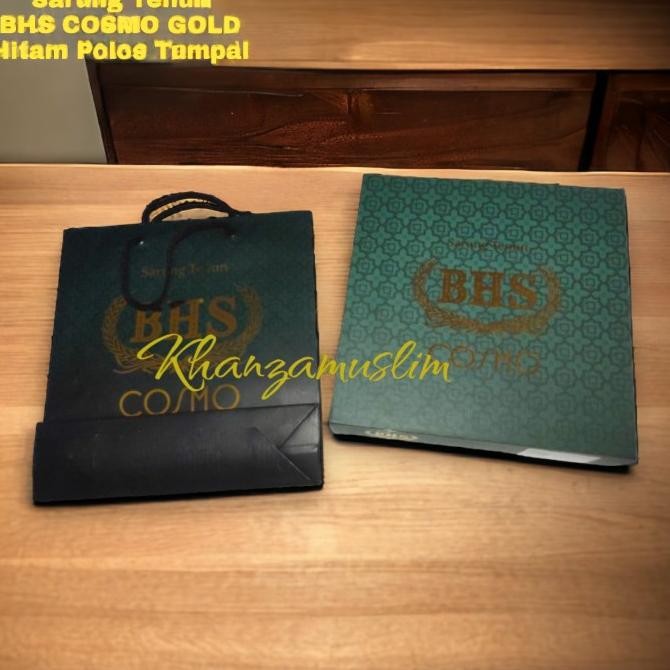 Diskon Sarung Tenun Bhs Gold || Bhs Cosmo Hitam Polos