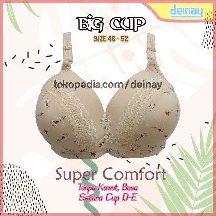 Bh Bra Jumbo Busa Tipis Tanpa Kawat Size 46 - 52 Big Cup Big Size Terlaris Best Quality Asli 100%
