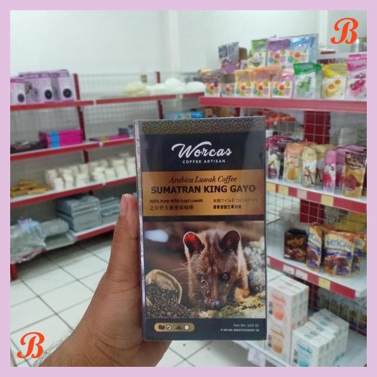 

| VRB | WORCAS LUWAK COFEE COFFE KOPI SUMATRAN KING GAYO COFFEE 100GR BUBUK DAN BIJI CLASSIC