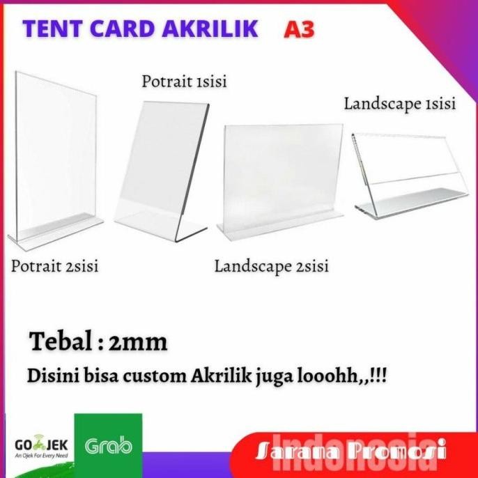 

Sale Tend Card Acrilik A3 / Tend Holder / Acrilik Disply/ Mega Cipta/Promo