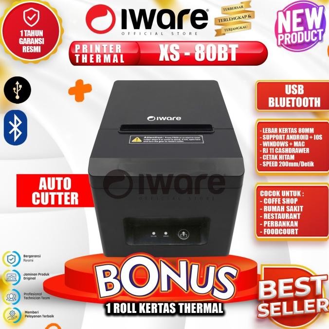 

Iware Printer Thermal Kasir XS-80BT XS-80UL 80mm Autocutter RJ11 Cashdrawer X-Series