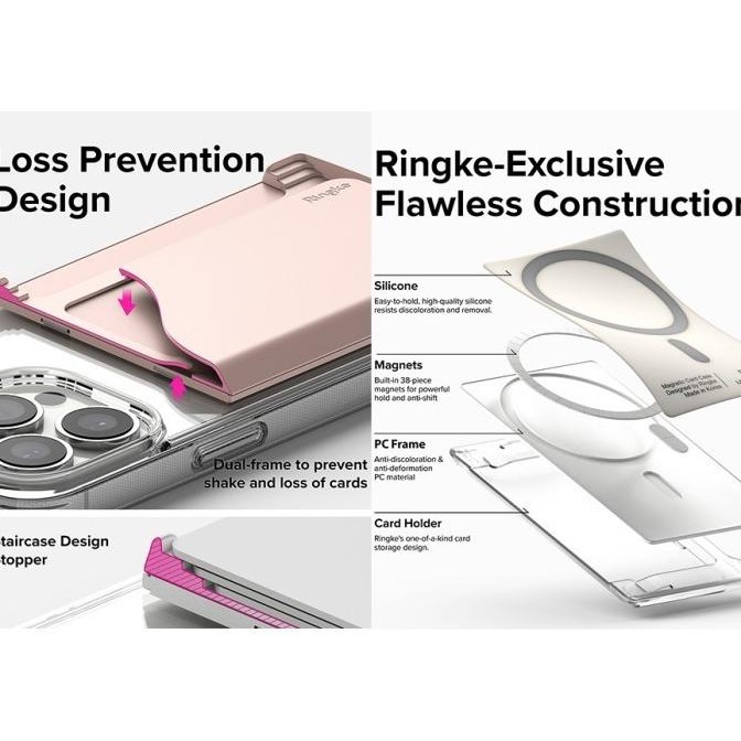

Promo Ringke Magnetic Card Holder Side Slot Peach Pink Tempat Kartu Akses