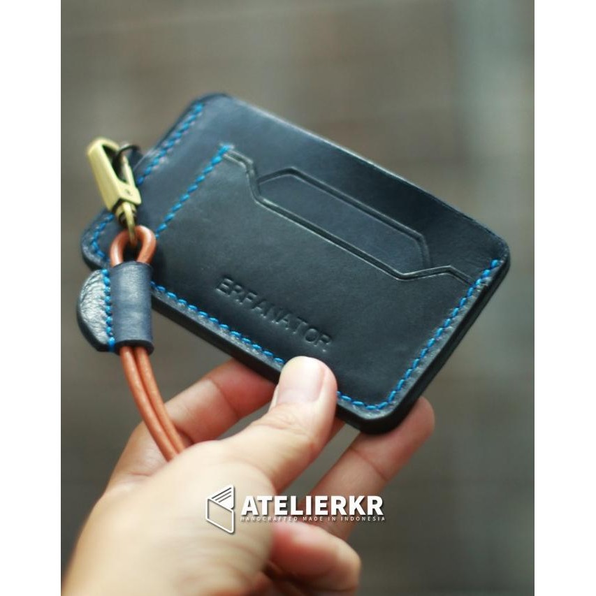 

Sale Id Card Holder Kulit Leather Lanyard Asli 3 Slot