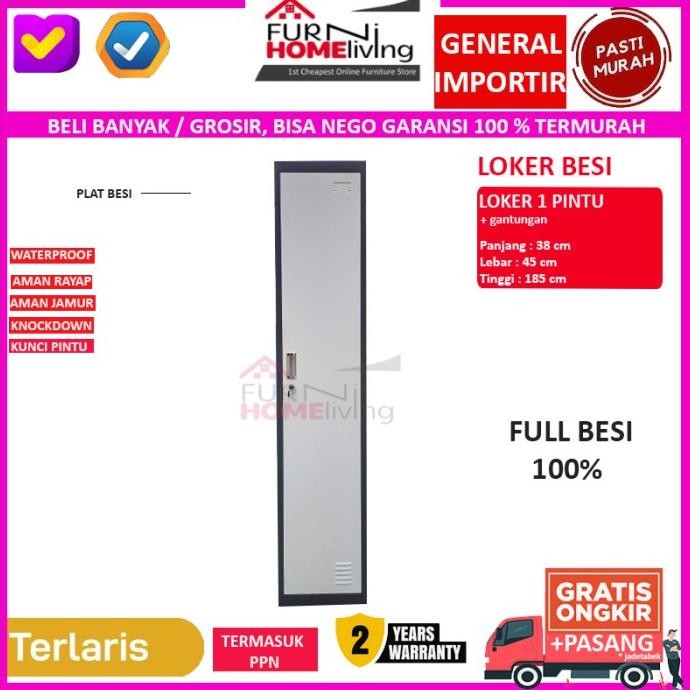 

Grosir Lemari Full Besi Loker Besi Locker Cabinet 1 Pintu Lk001