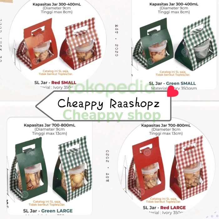 PROMO SPECIAL Box Natal jar 750ml 800ml Box natal Jar 400ml 300ml Box Natal cookies