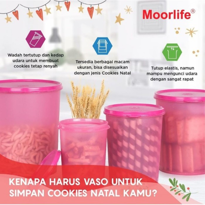 MURAH Moorlife Vaso / isi 4 / Toples serbaguna / Hampers / Promo (Hijau)