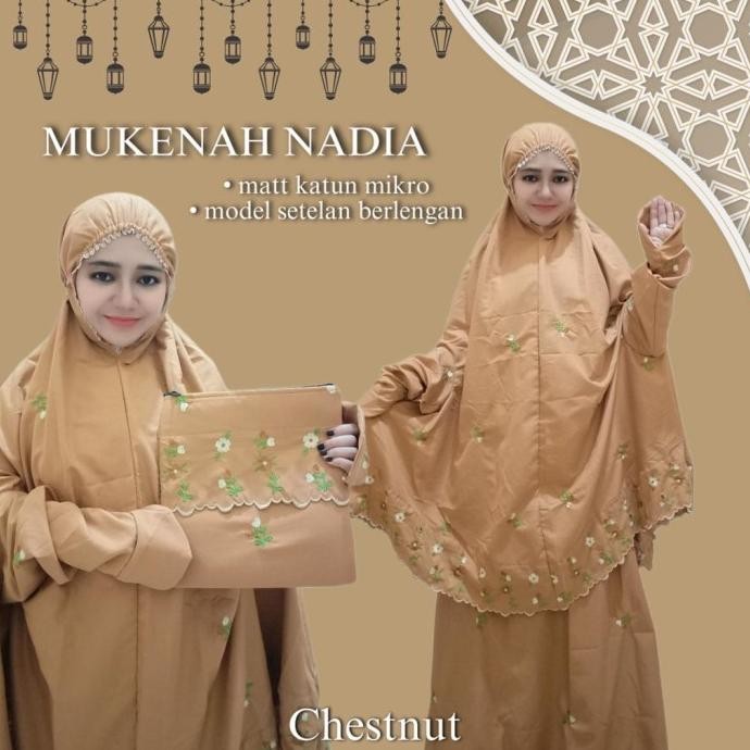 Terjangkau Mukena Katun Mikro Full Bordir/Mukena Setelan Berlengan/Size Jumbo