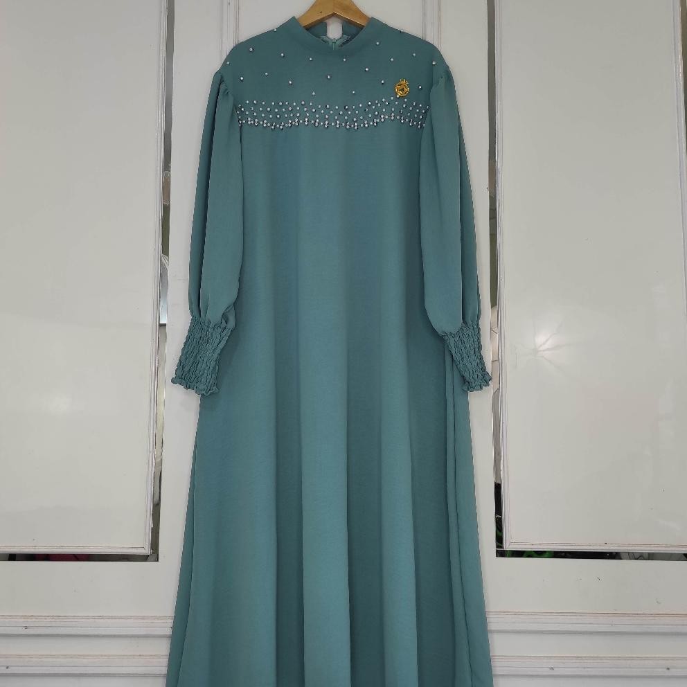 Beli 2 Lebih Murah Zenya Dress | Gamis Jumbo Ld 130Cm Payet Mutiara Mewah Crinkle Airflow Lengan Bal