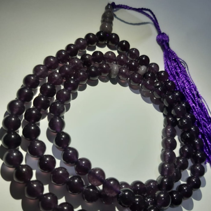 Terbaru Tasbih Batu Kecubung Ungu Tua 99 Butir Original