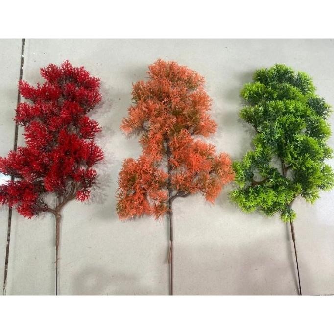 Daun Artificial Cemara Bonsai Spray / Daun Pinus Artificial/Plastik