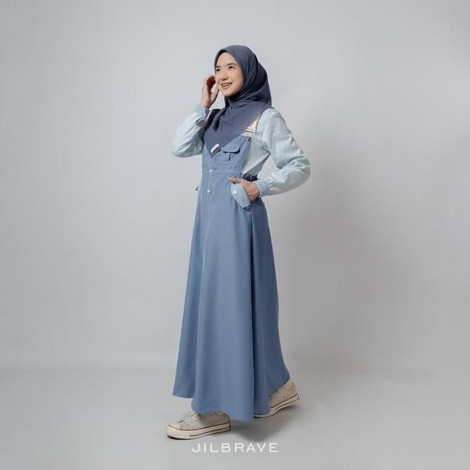 Jilbrave Zeeza Overall Dress Gamis Wanita Sporty Casual Outdoor Style - The Creators Club Sofiadwipu