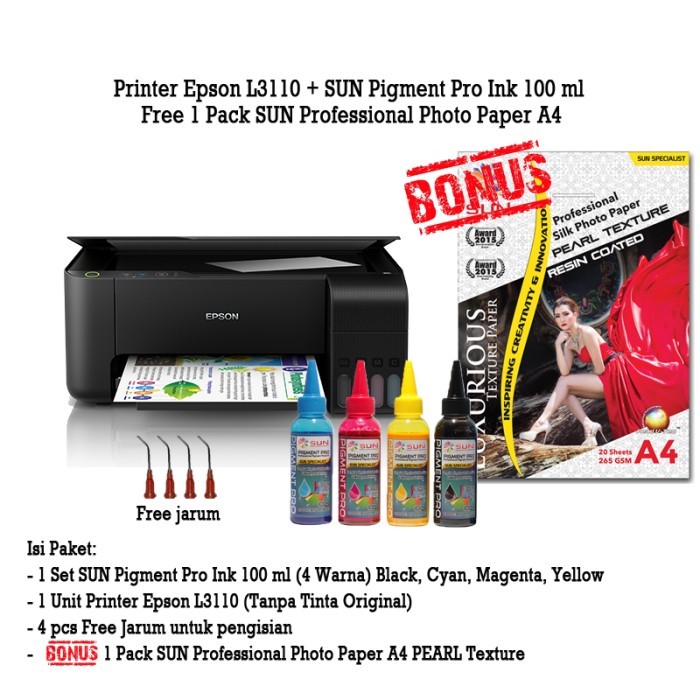Printer Epson L3110 Tinta Sun Pigment Pro